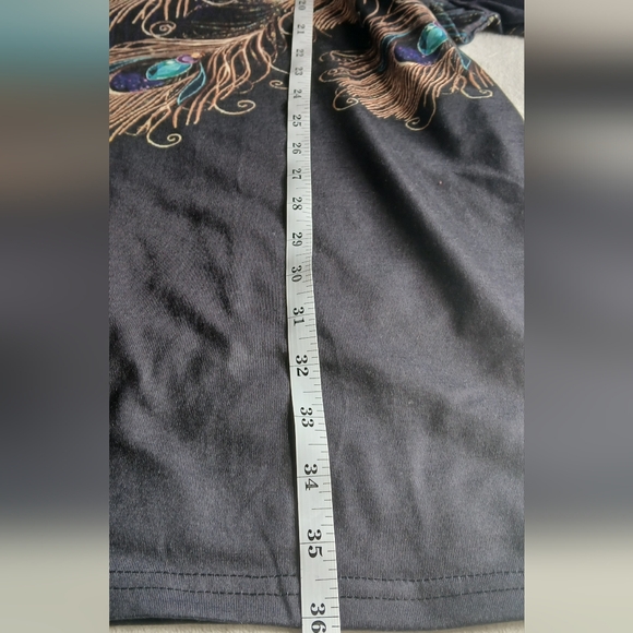 Elegant Peacock Feather Print Dress - Picture 6 of 7